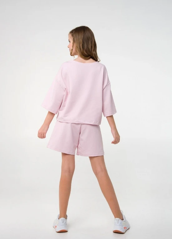 Рожевий костюм (кофта + шорти) рожевий Smil