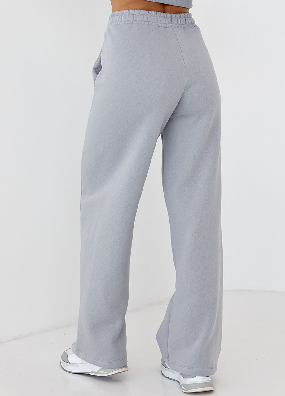 Утеплені трикотажні штани з кишенями - сірий Lurex (267084694)