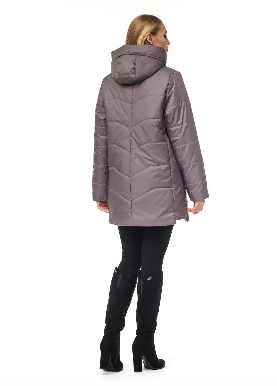 Сіра демісезонна куртка осіння жіноча великих розмірів SK