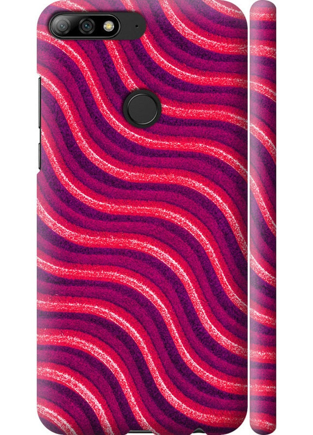 3D пластиковый матовый чехол 'Волнистые линии v2' для Endorphone Huawei Y7 Prime 2018 (257798693)