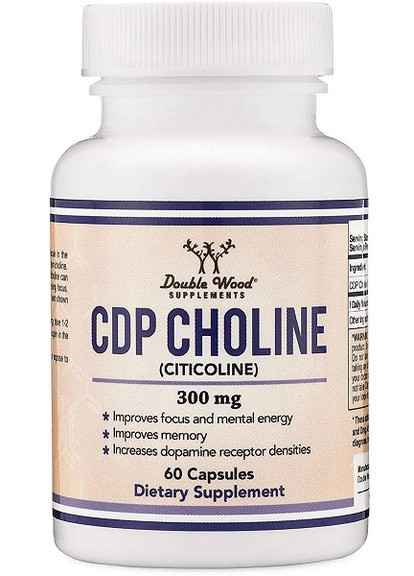 Double Wood CDP Choline 300 mg (Citicoline) 60 Caps Double Wood Supplements (258499776)