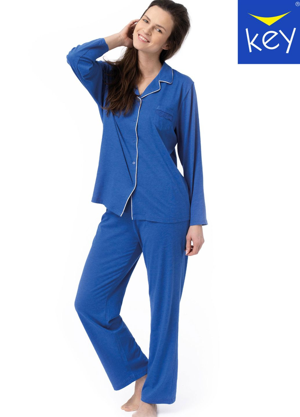 Синяя пижама женская l синяя lns 266 b23 Key