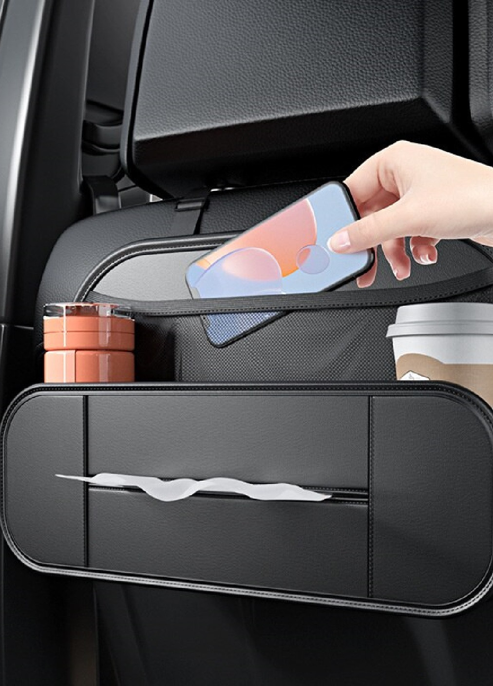Автомобільний органайзер тримач на спинку автокрісла ергономічний компактний портативний 37х24х8 см (475119-Prob) Unbranded (262290831)