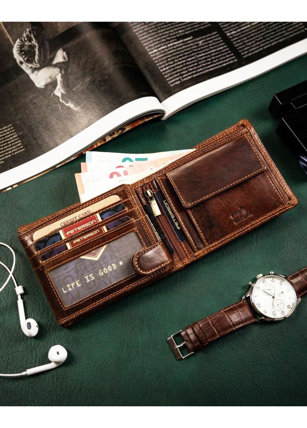 Кошелек мужской кожаный PTN WL-0305-COM Peterson (266138468)