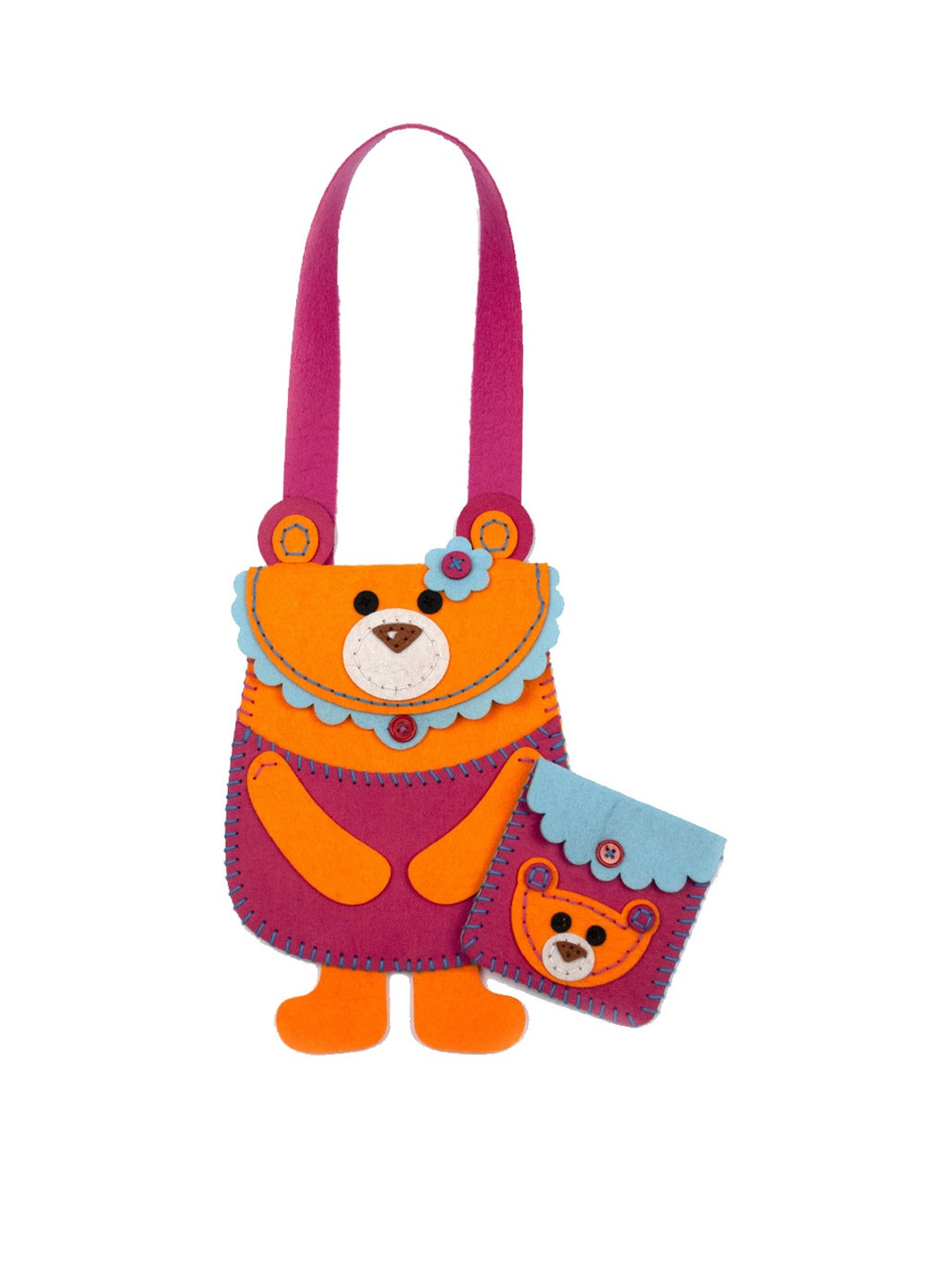 Набір викрійок для пошиття дитячої сумочки та гаманця "Ведмедик" колір різнокольоровий ЦБ-00179728 Апли Крапли (259786149)