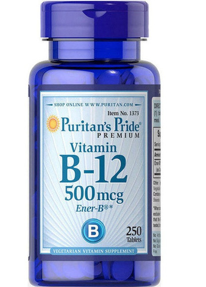 Puritan's Pride Vitamin B-12 500 mcg 250 Tabs Puritans Pride (257517052)