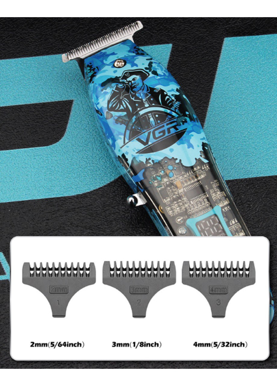 Триммер-машинка для стрижки Professional Hair Trimmer Blue Аккумуляторный VGR v-923 (260359447)