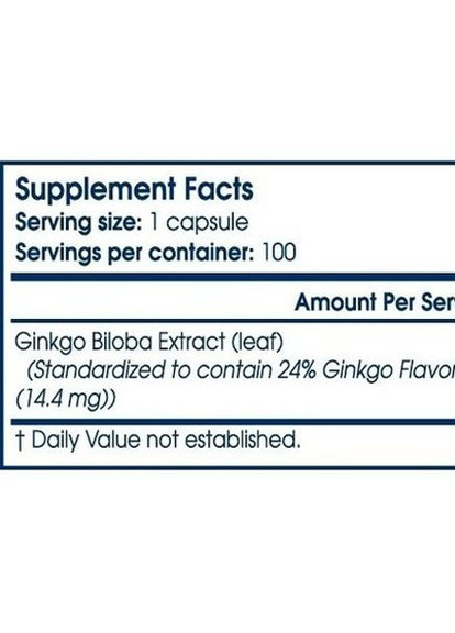 Ginkgo Biloba 100 Caps Scitec Nutrition (256726018)