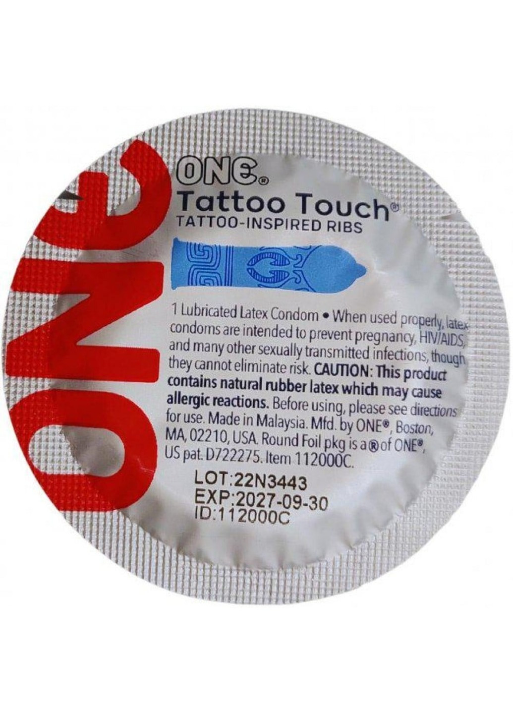 Презерватив Tattoo Touch синий One (273950830)