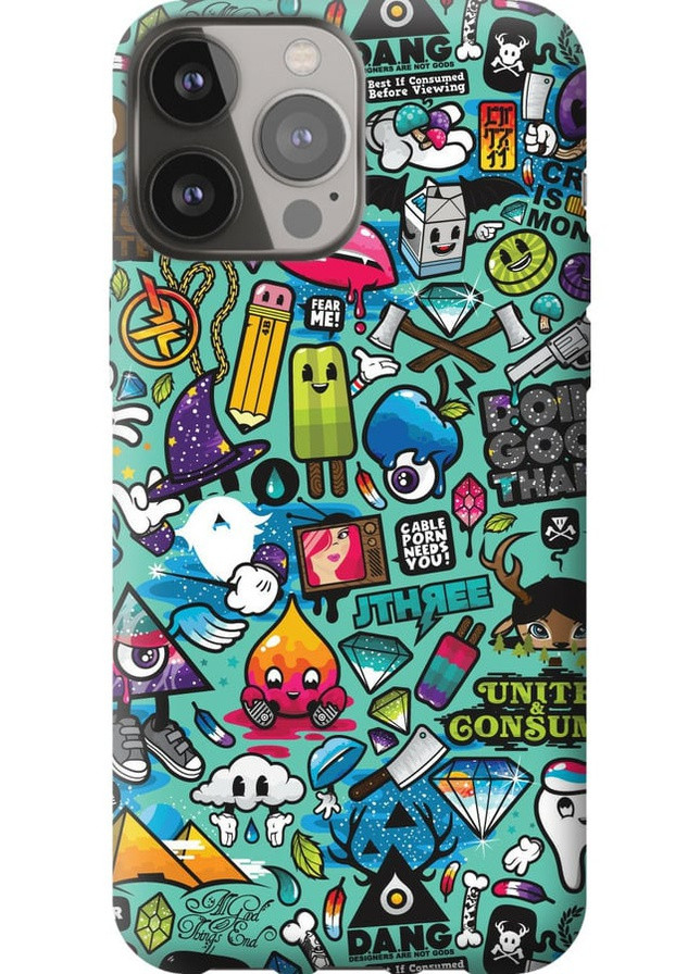 Силіконовий протиударний с посиленими кутами чохол 'Стікер бомбінг 1' для Endorphone Apple iPhone 13 Pro Max (258484872)