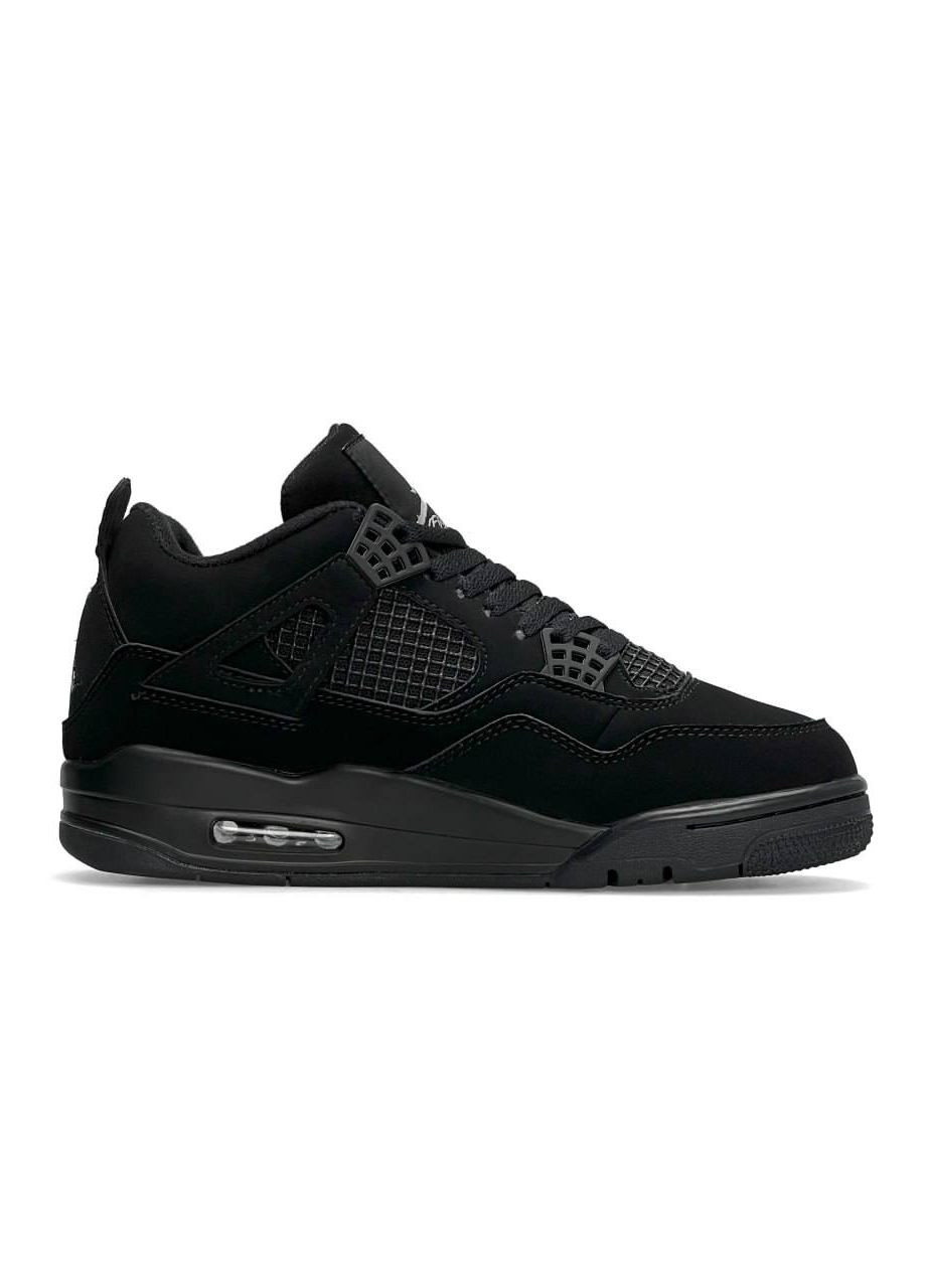 Черные зимние кроссовки мужские, вьетнам Nike Air Jordan 4 Retro All Black Matte Fur