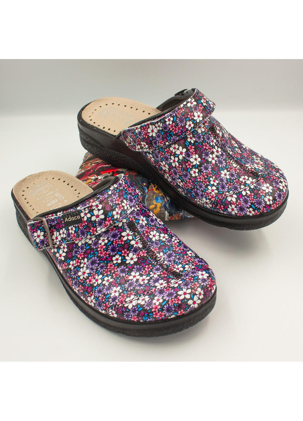 Цветные тапочки сабо женские 812sr Adaco