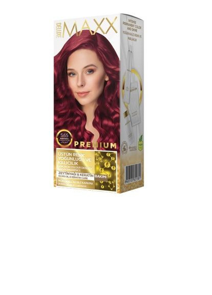 Фарба для волосся 5.65 Гранатово-червоний, 50 мл+50 мл+10 мл Maxx Deluxe (278648382)