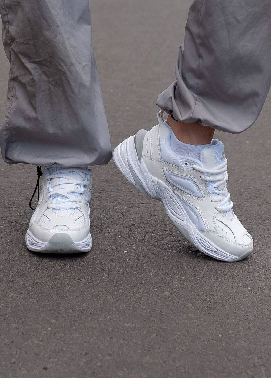 Белые демисезонные кроссовки женские, вьетнам Nike M2K Tekno White Big Swoosh