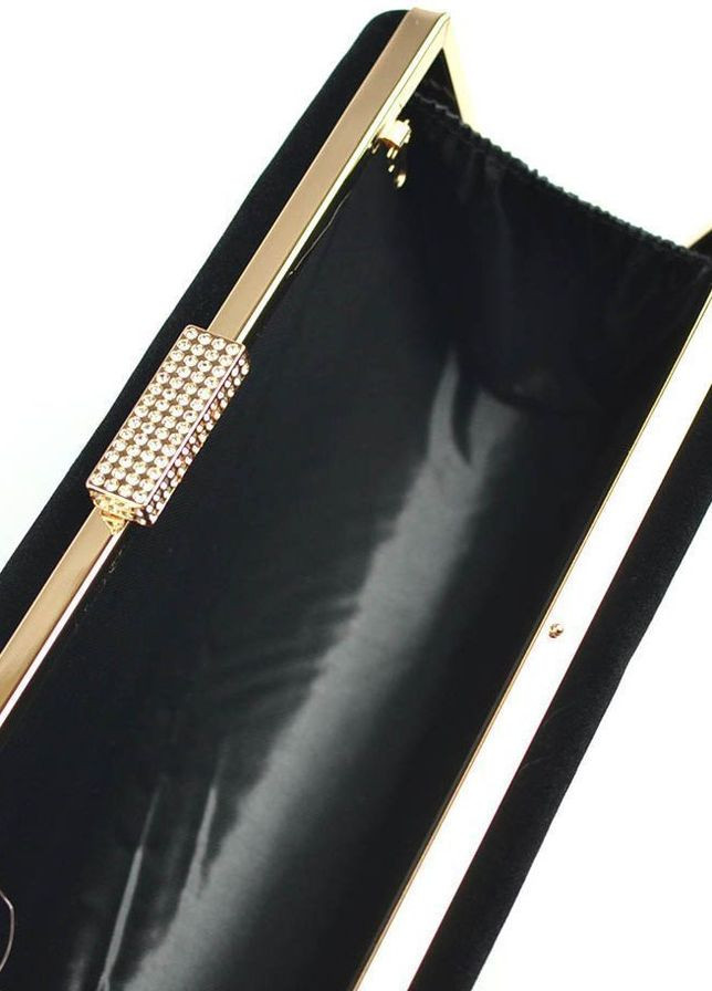 Велюровая вечерняя маленькая сумка клатч на цепочке черная выпускная мини сумочка на плечо No Brand (267229417)