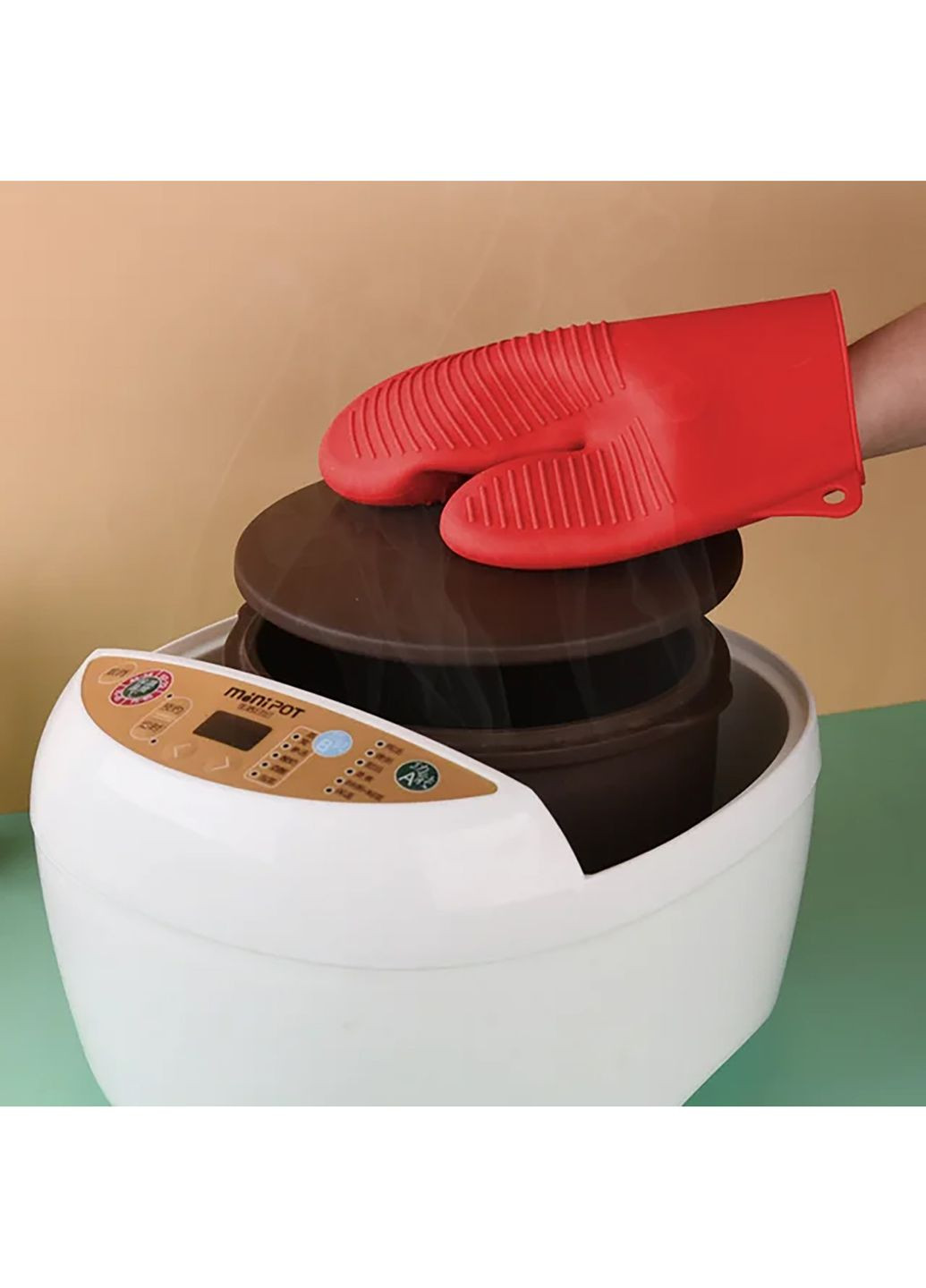 Силиконовая перчатка для кухни кухонная варежка прихватка для горячего рукавица термостойкая 20х16.5 см Kitchen Master (276777962)