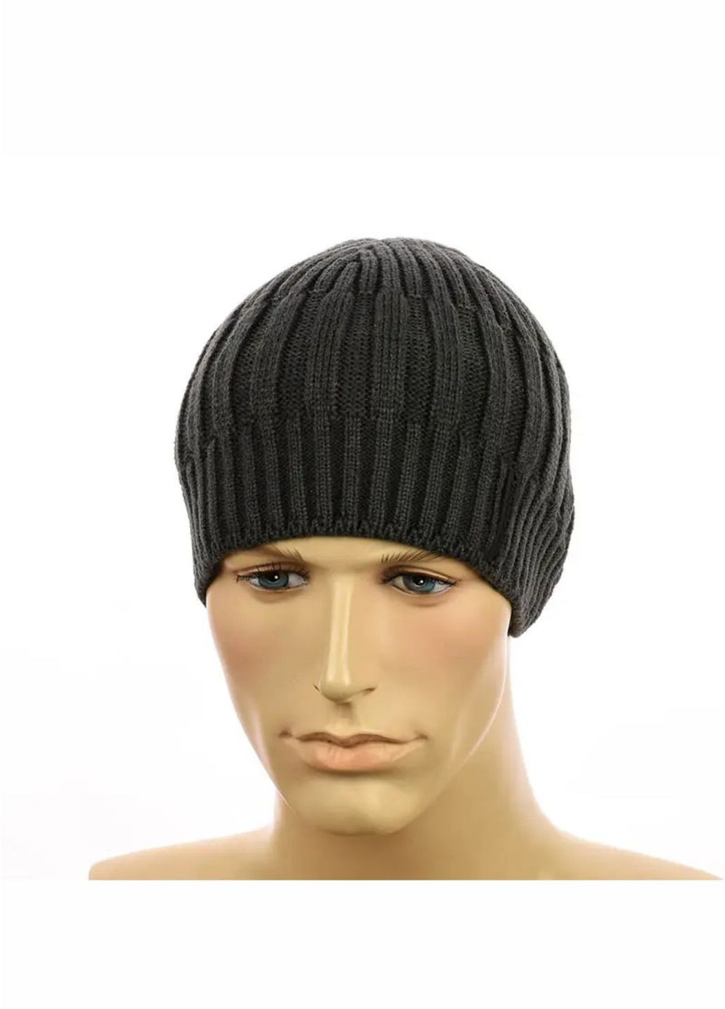 Мужская зимняя шапка на флисе No Brand мужская шапка без отворота (276534561)