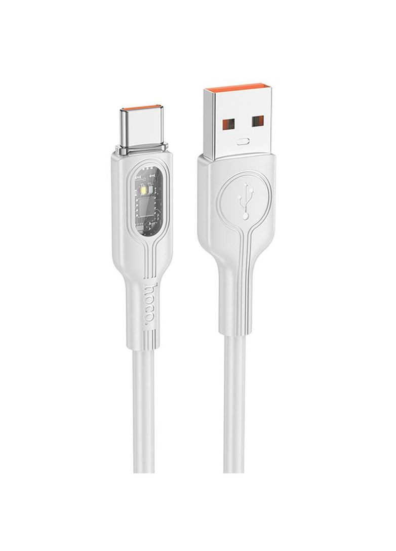 Дата кабель U120 Transparent explore intelligent power-off USB to Type-C 5A (1.2m) Hoco (271541011)