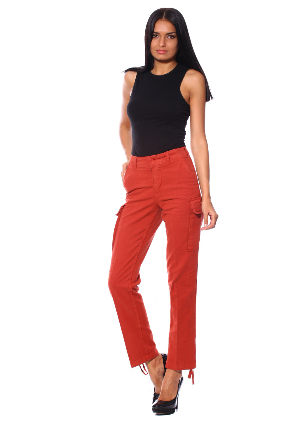 Красные кэжуал демисезонные брюки XLE