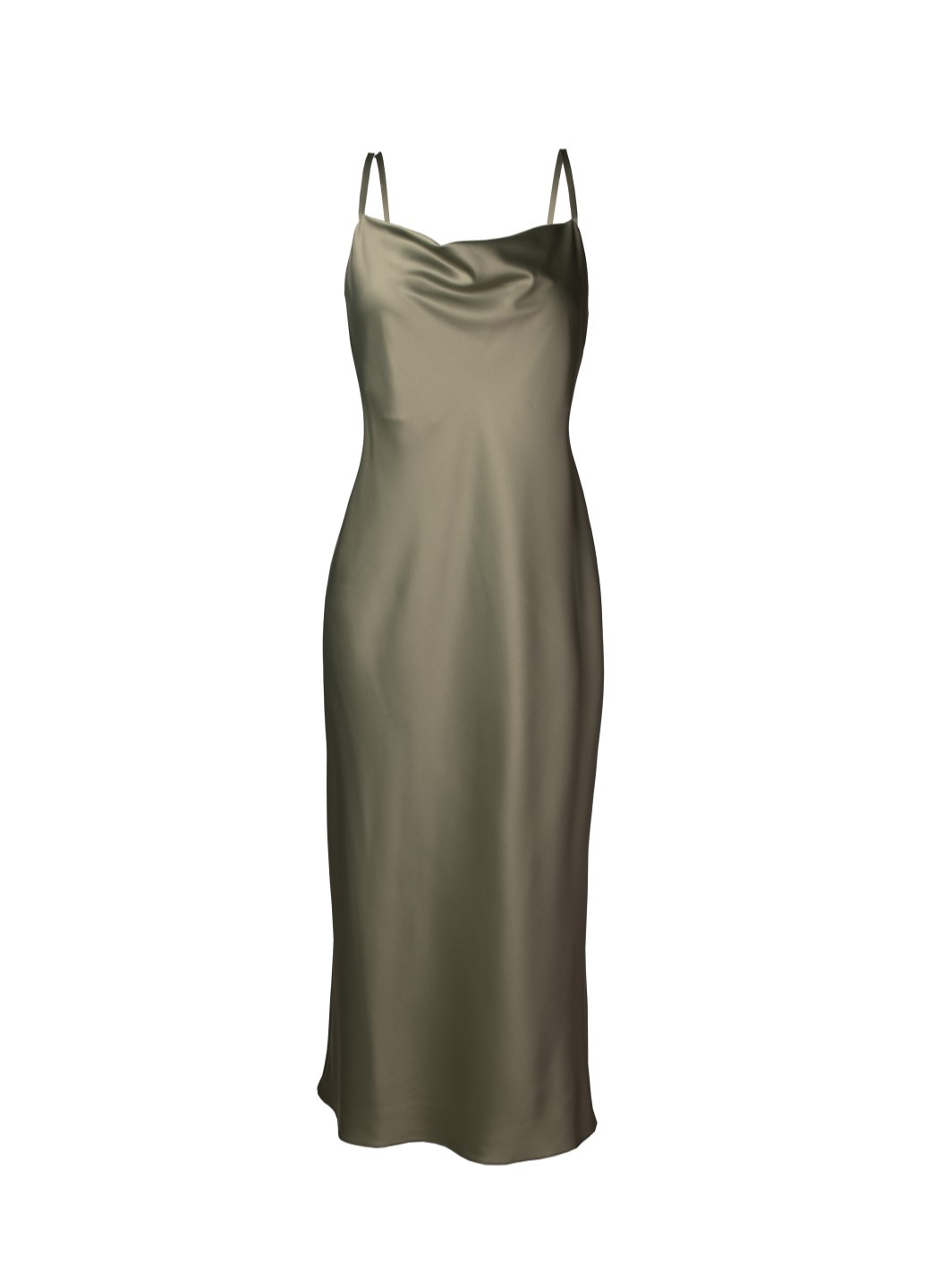 Оливкова святковий, вечірня сукня водоспад сукня-комбінація Lavlia однотонна