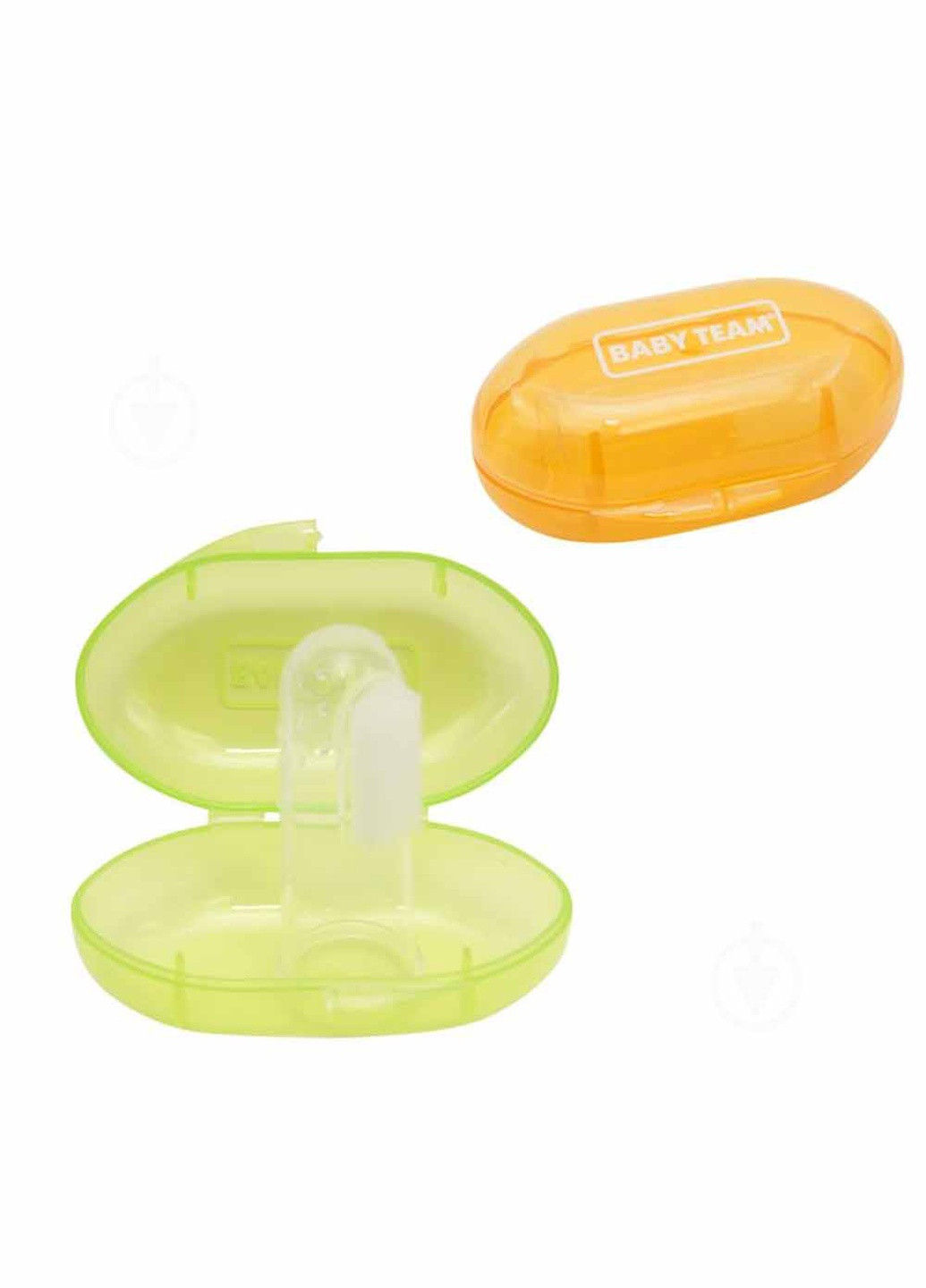 Зубна щітка-масажер силіконова з контейнером колір різнокольоровий 00-00167281 Baby Team (259423362)