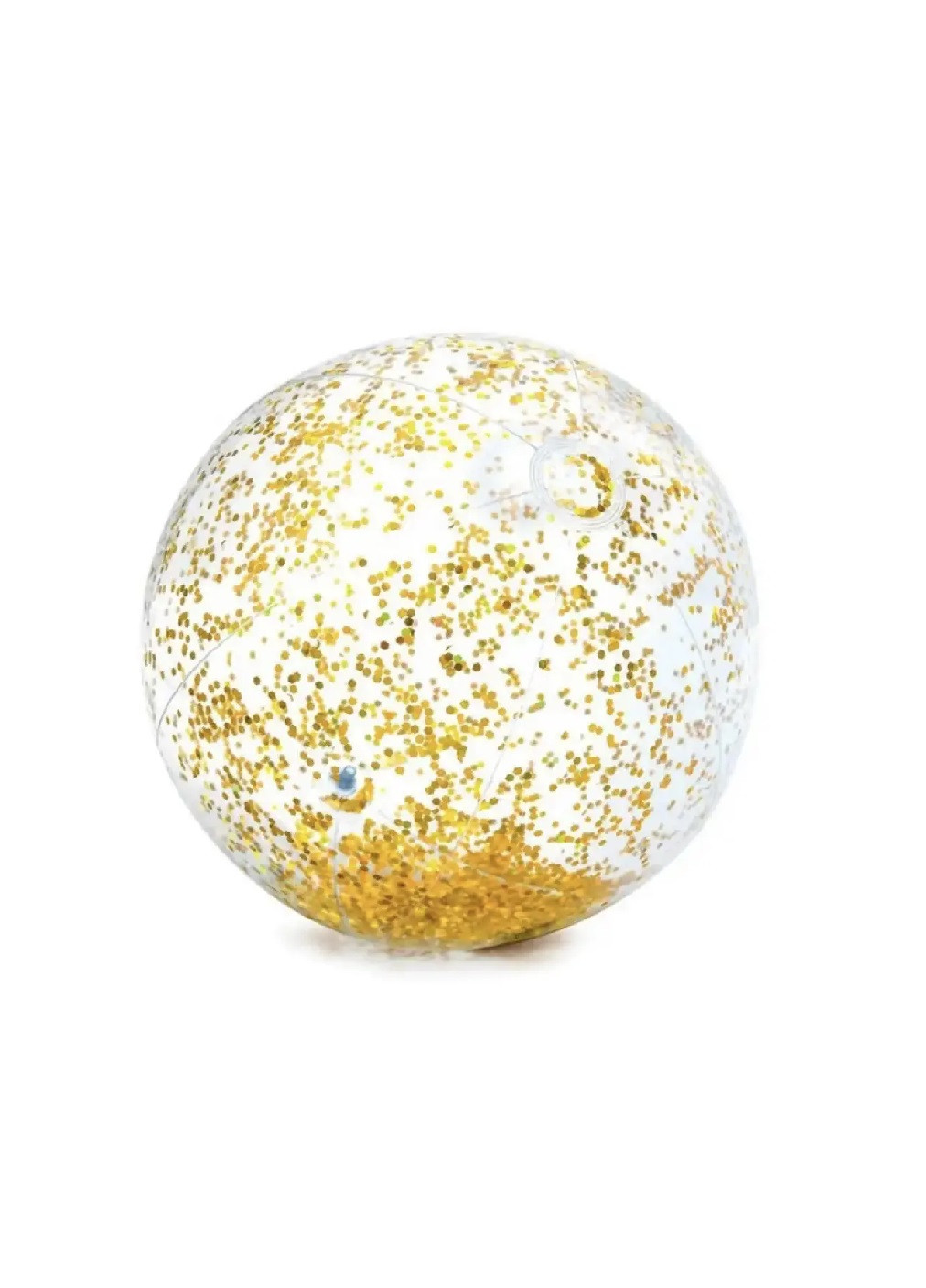Надувний великий м'яч для гри на пляжі в басейні на природі з глітером блискітками 51 см (476188-Prob) Золотий блиск Unbranded (277159314)