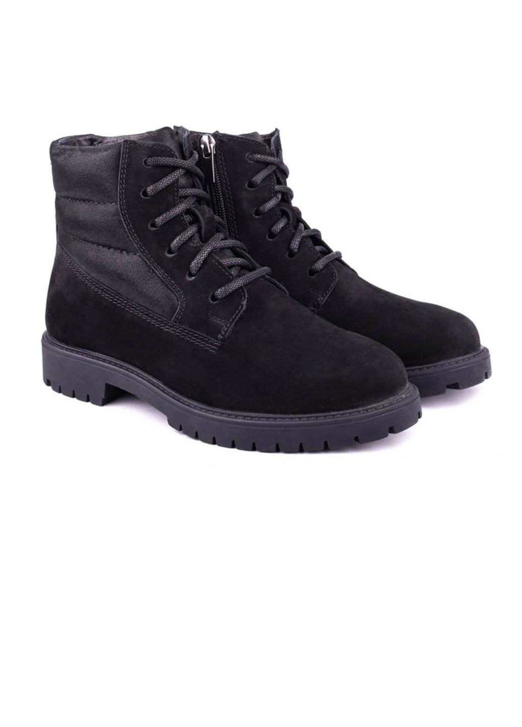Черные повседневные зимние ботинки детские для девочек бренда 7500025_(655ш) Mida