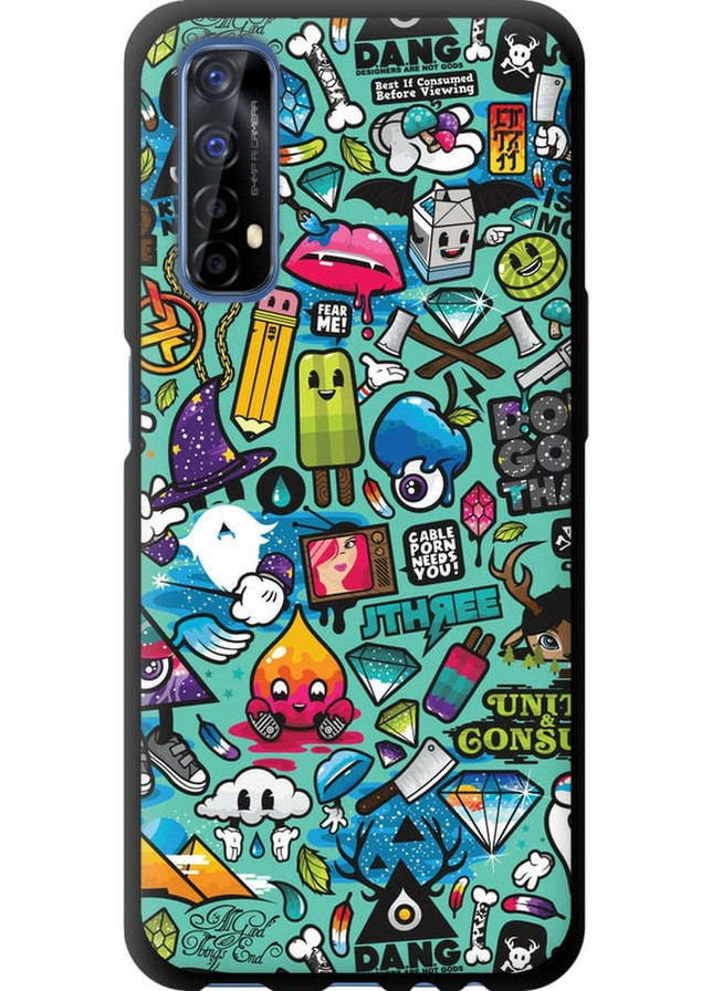 TPU чехол 'Стикер бомбинг 1' для Endorphone Realme 7 (257827142)