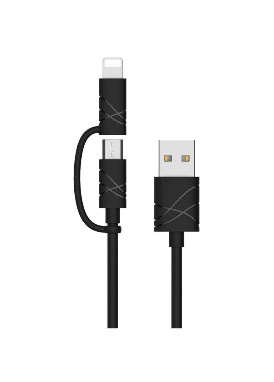 Дата кабель US-SJ077 2in1 U-Gee USB to MicroUSB + Lightning (1m) USAMS (260250219)