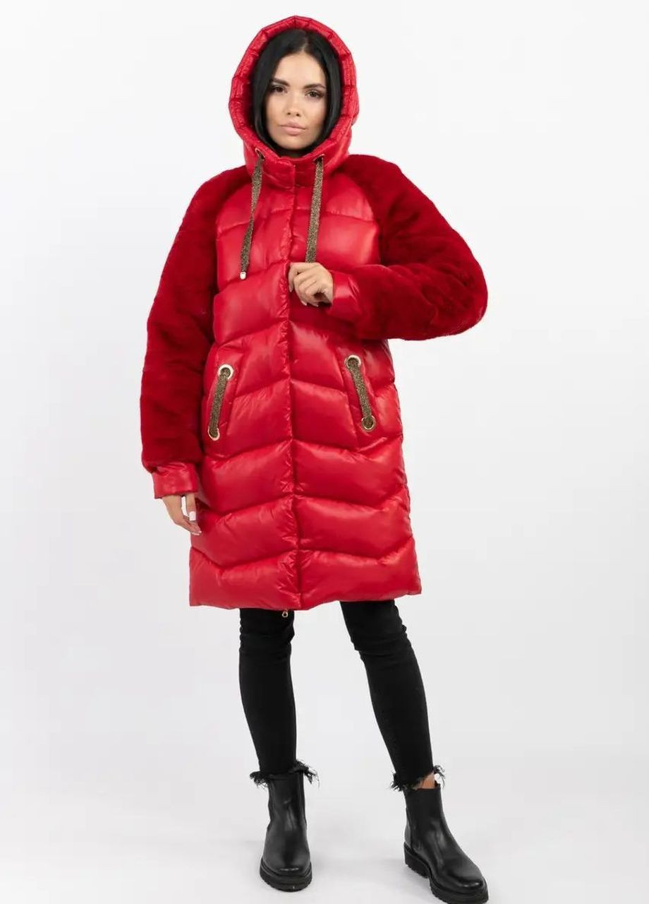 Красная зимняя куртка зимняя женская SK