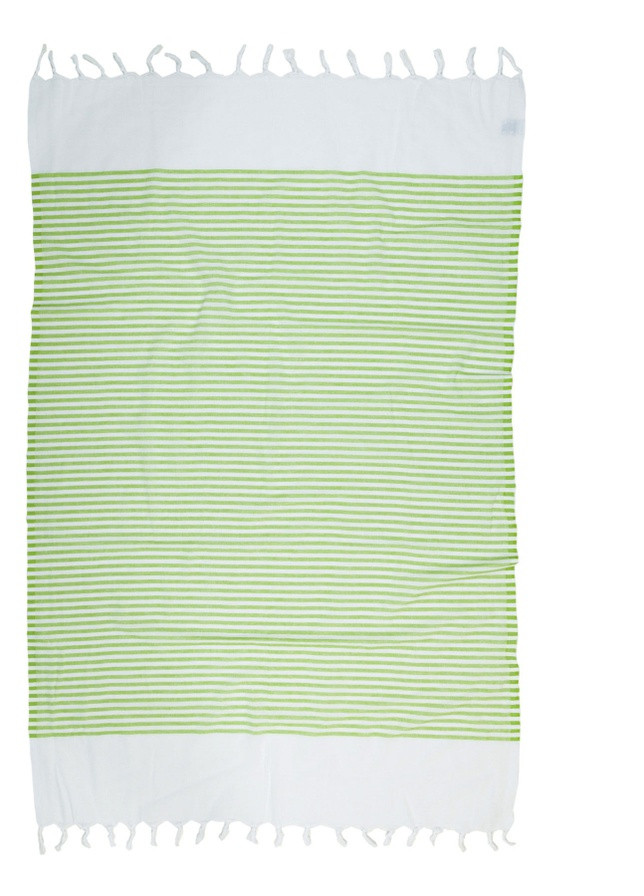 Barine полотенце pestemal - white imbat 90*170 green зеленый полоска зеленый производство - Турция