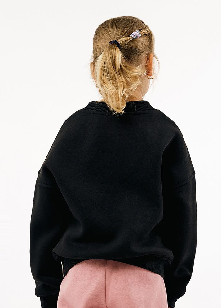 Viollen свитшот для девочки цвет черный цб-00230208 черный футер