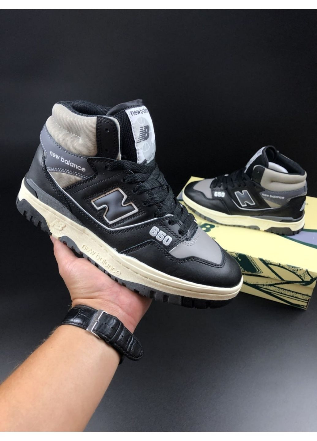 Чорні Осінні чоловічі кросівки чорні «no name» New Balance 650