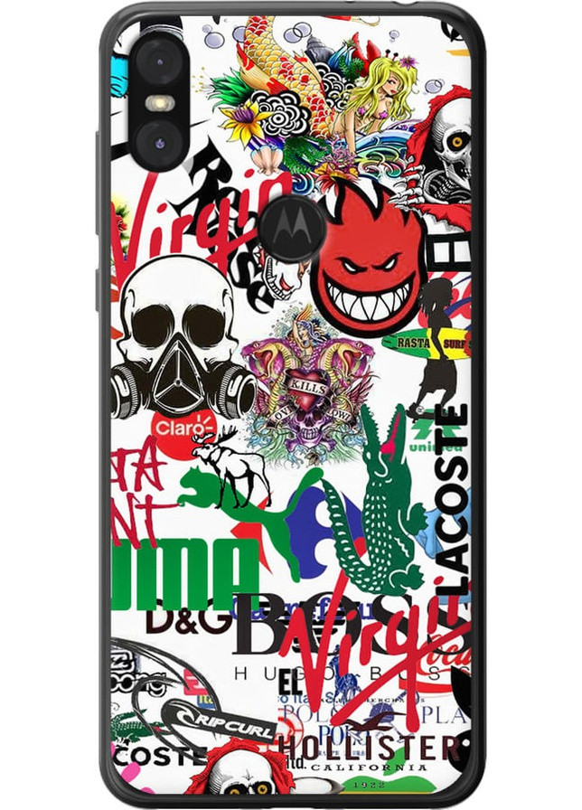 2D пластиковий чохол 'Many different logos' для Endorphone Motorola One (258299551)