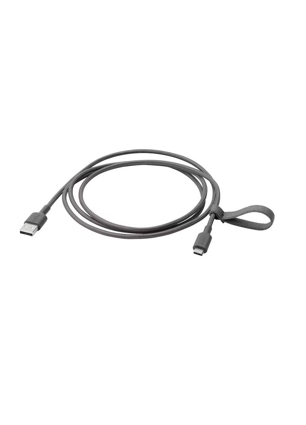 Кабель USB-A на USB-C, темно-серый,1,5 м IKEA lillhult (260473748)