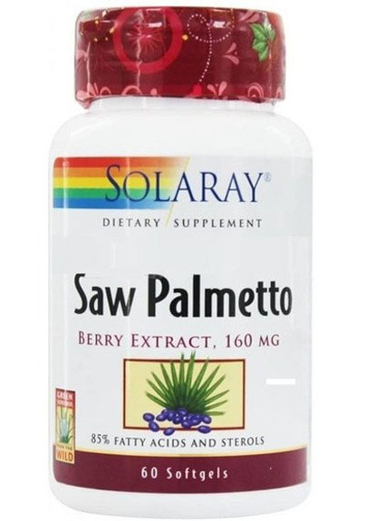Saw Palmetto Berry Extract 160 mg 60 Softgels SOR-03782 Solaray (256723164)