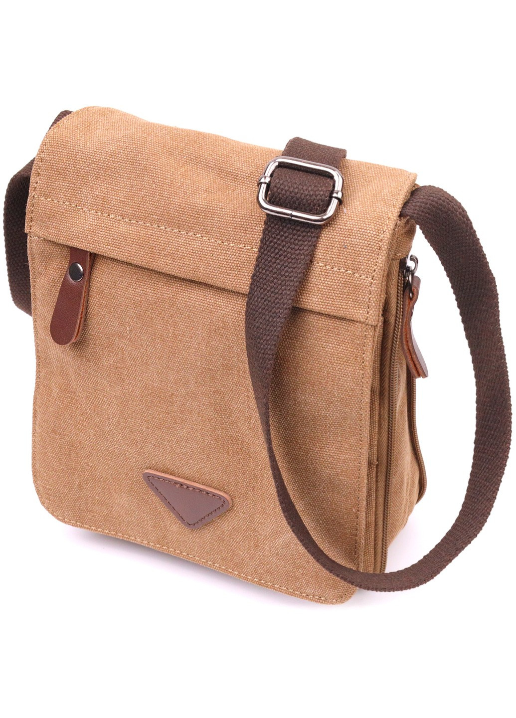 Функціональна чоловіча сумка з текстилю 21268 Коричнева Vintage (258267899)
