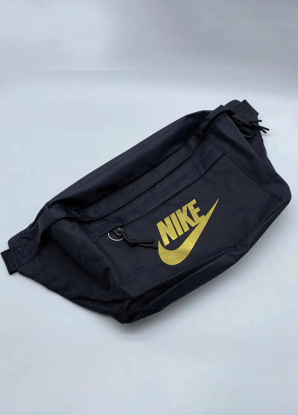 Сумка Tech Hip Pack велика бананка найк чоловіча жіноча сумка чорна золоте лого Nike (256989683)