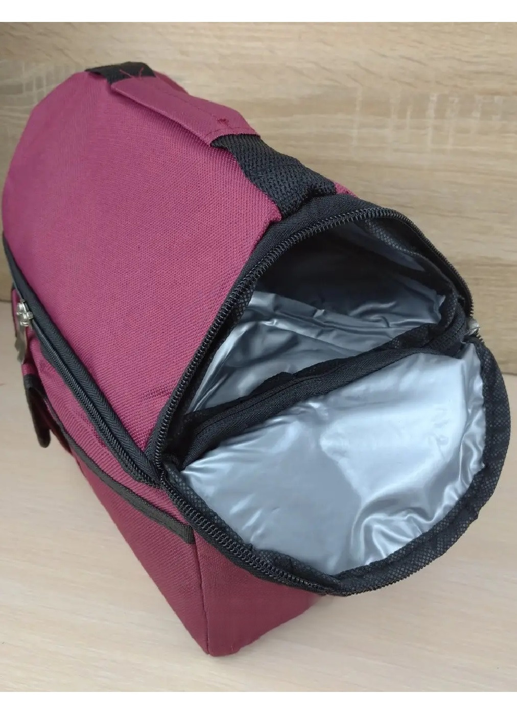 Термосумка термоизоляционная сумка компактная вместительная на молнии два термоотдела 25х24х16 см (475103-Prob) Бордовая Unbranded (262083033)