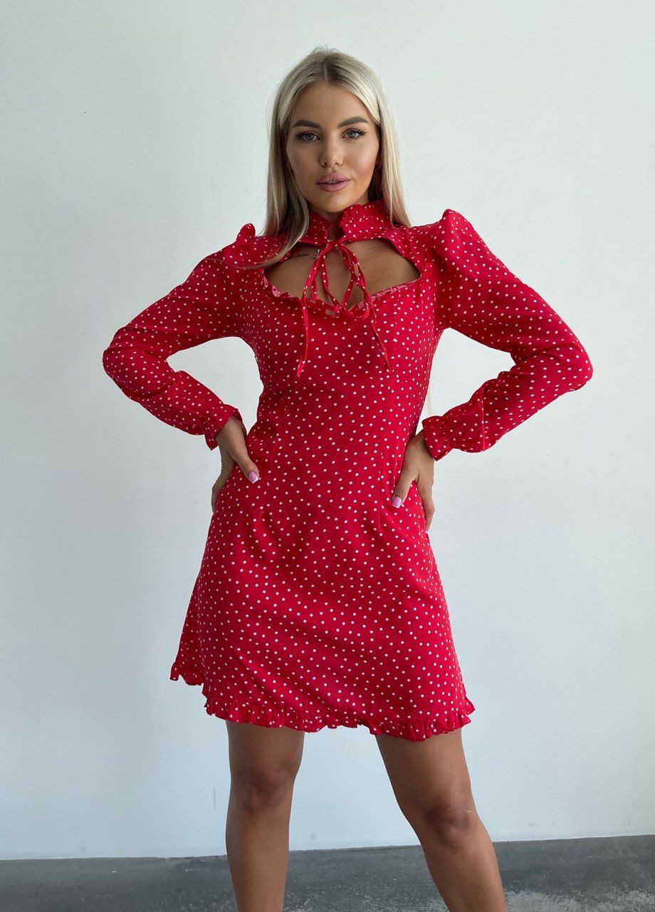 Красное женское платье софт No Brand