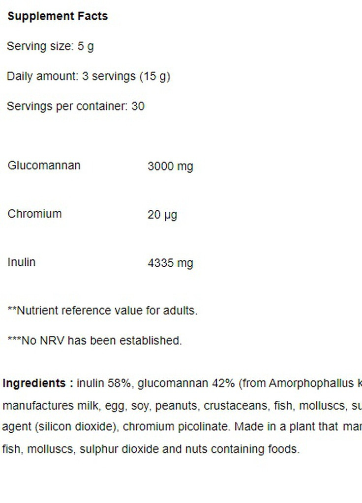 Glucomannan Chromium 225 g /30 servings/ Biotechusa (256722595)