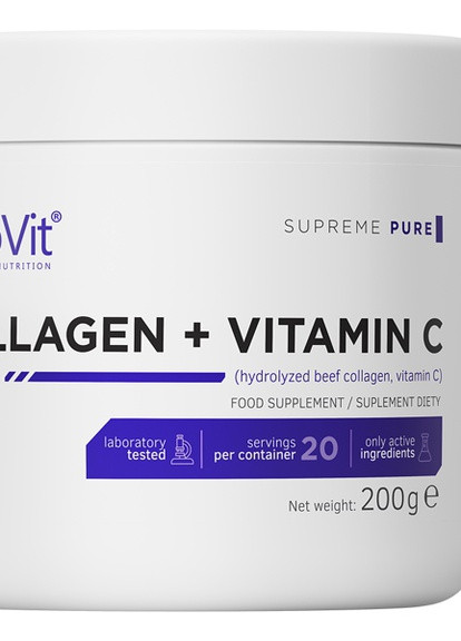 Collagen And Vitamin C 200 g /20 servings/ Unflavored Ostrovit (256725297)