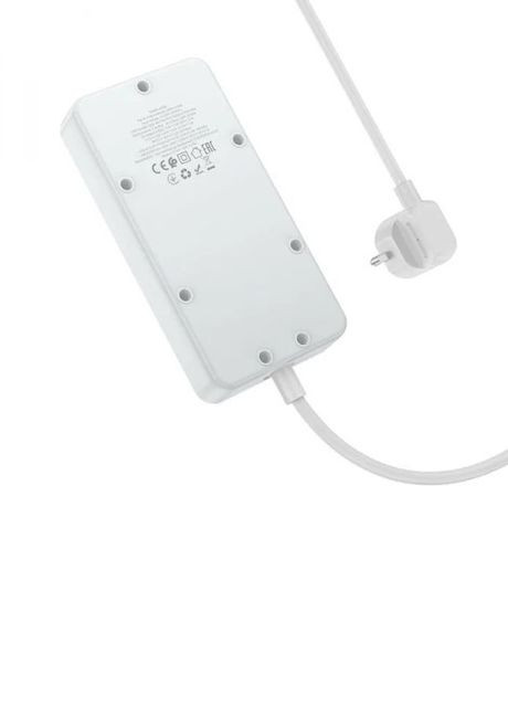Мережевий подовжувач (3 USB порти, 1 Type-C, 1.5 метра, PD 30 Ватт) - Біла Hoco ac8a (267507746)