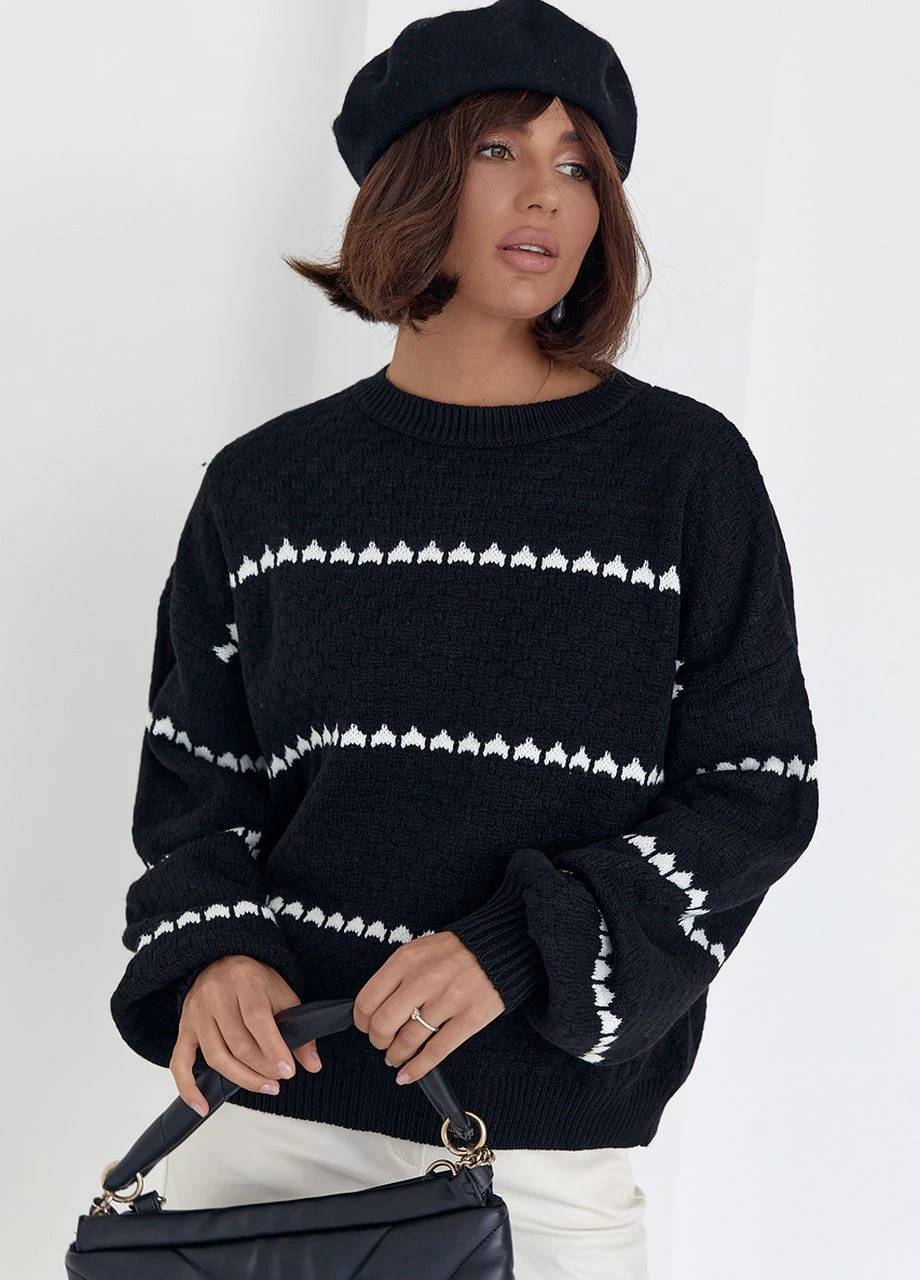 В'язана жіноча кофта з орнаментом Lurex (264559122)