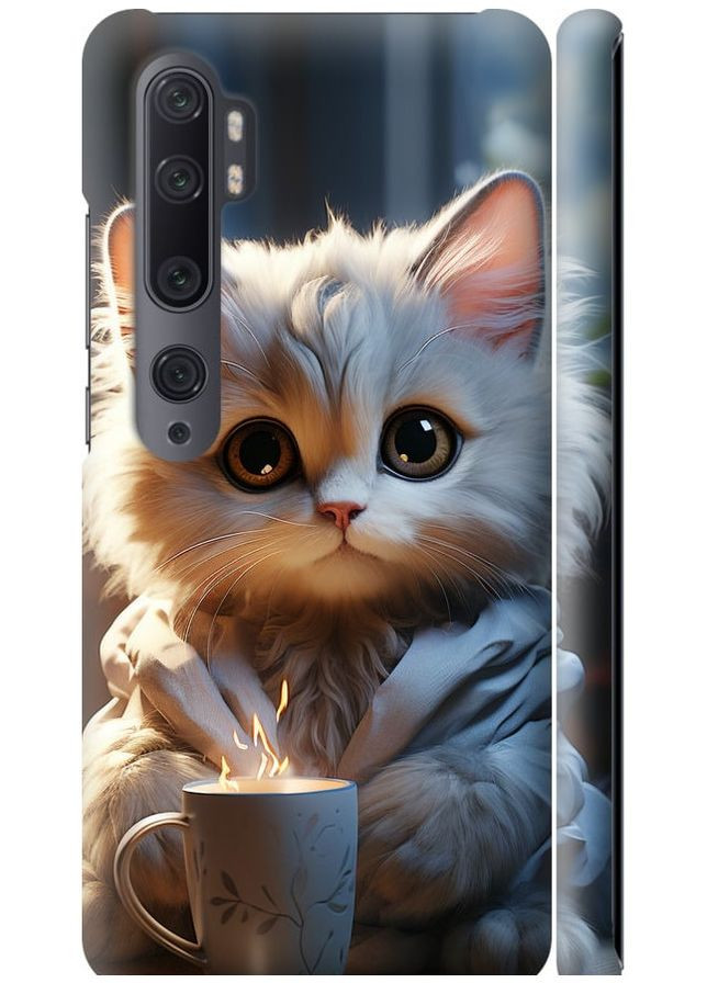 3D пластиковий матовий чохол 'Білий кіт' для Endorphone xiaomi mi note 10 (265393162)