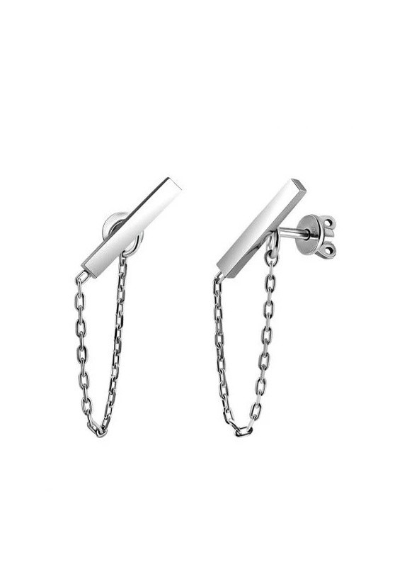 Срібні сережки з ланцюжком Прихильність проба 925 UMAX (259212170)