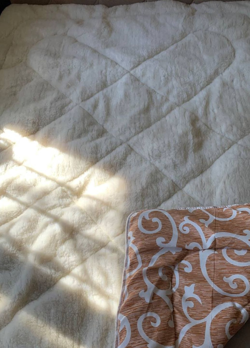 Ковдра з відкритим хутром в полікотоні Двоспальний розмір 180х220 No Brand (273473688)