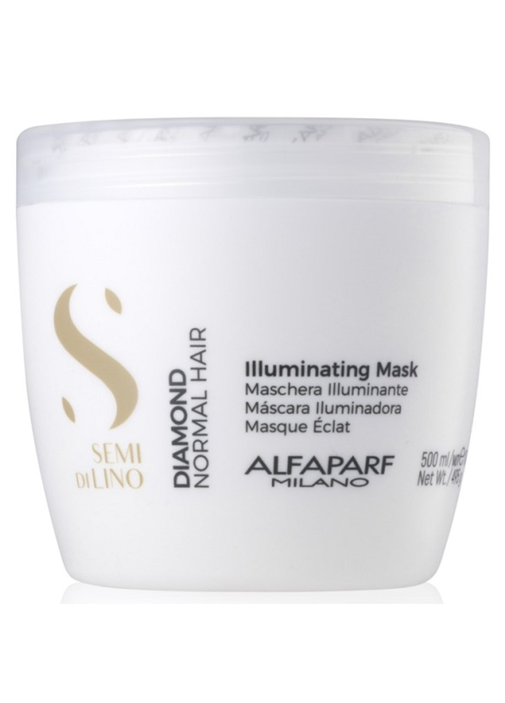 Маска для волос с микрокристаллами Milano Semi Di Lino Diamond Illuminating Mask 500 мл Alfaparf (276384906)
