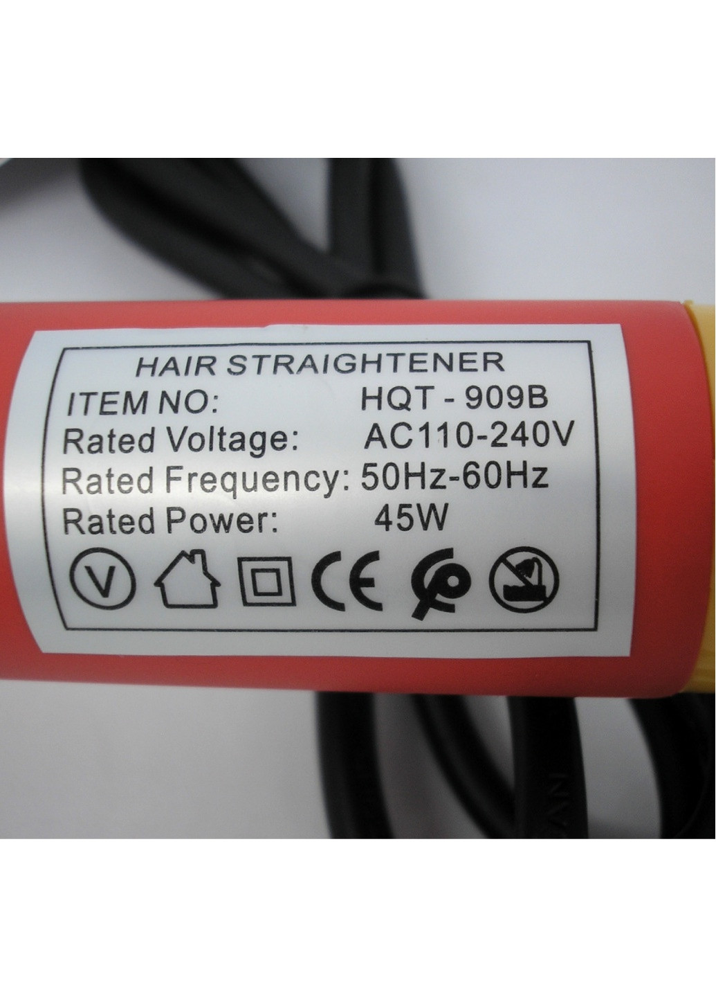Расческа выпрямитель для волос утюжок плойка стайлер красный турмалиновое покрытие Hair Straightener HQT 909 B No Brand (259960072)