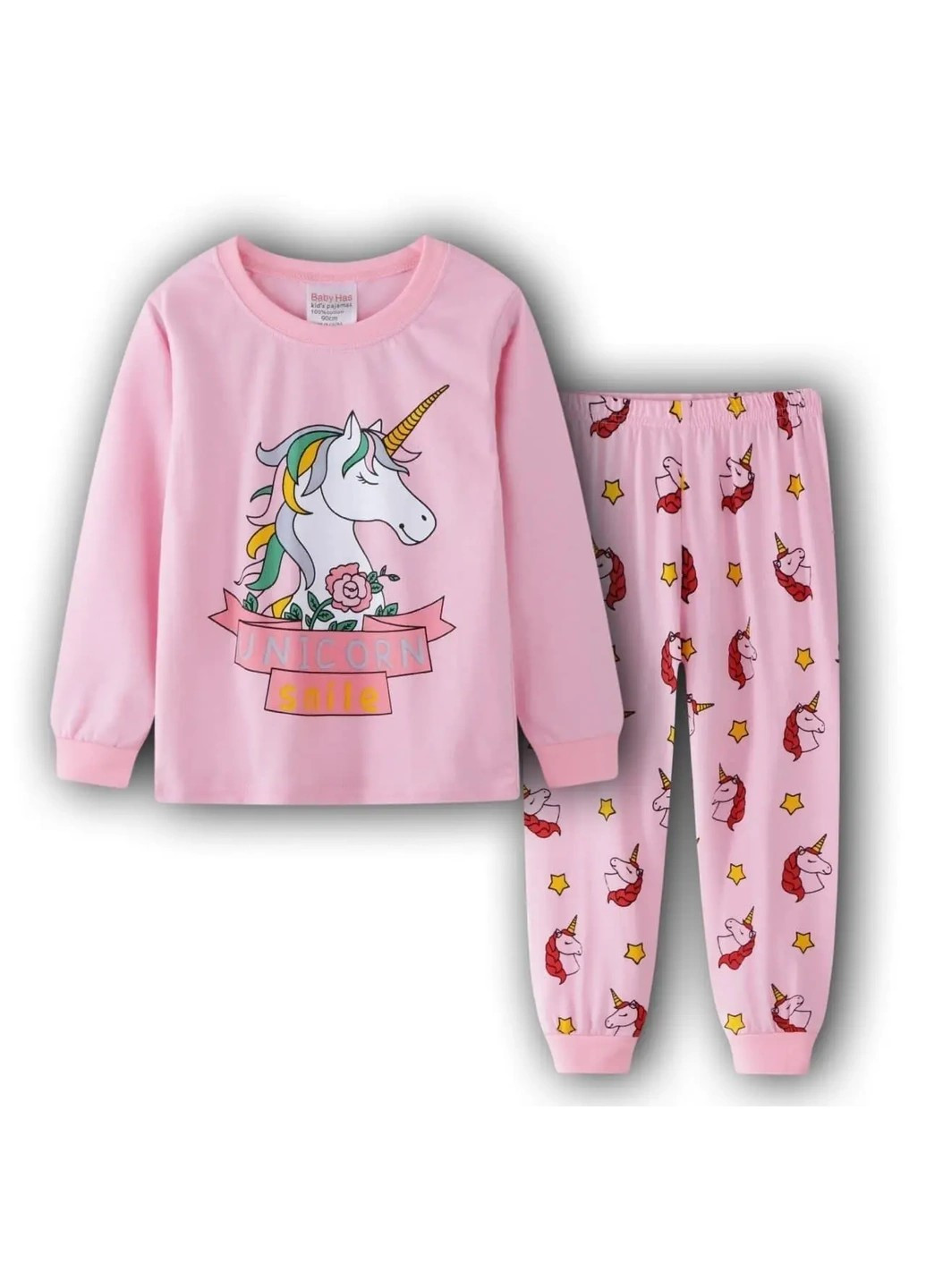 Розовая красивая и модная детская пижама для девочки в возрасте 4 года. рост 100см. Baby